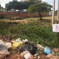Garbage on the side of the street in Siem Reap