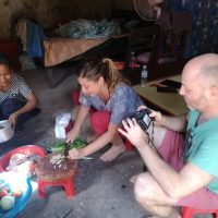 Guest cooking fish amok in Siem Reap