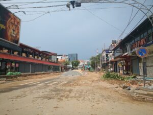 The road between Pub street and Sivutha Road in Siem Reap