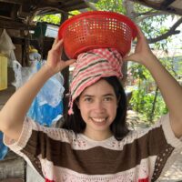 Kanika shows one usecase of the Krama in Cambodia