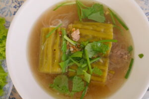 Best Khmer soups in Cambodia: Bitter melon soup with pork 